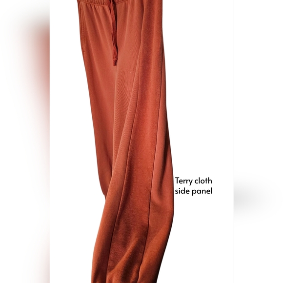 Aerie Rust Joggers Sweatpants w Terry Cloth Side Panel and Pockets medium - Picture 4 of 11